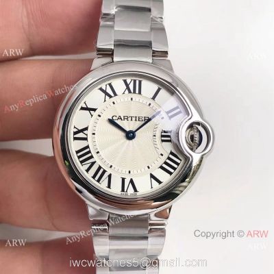 AAA Fake Cartier Ballon Bleu Quartz Watch White Roman Dial watches