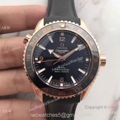New Version of Seamaster 600m GMT Black Rubber copy Watch Omega Swiss watches