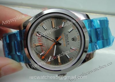 Replica Rolex Milgauss Stainless Steel Gray Face Watch 40mm watches