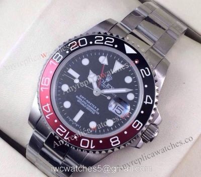 Replica Rolex GMT Master II Watch Black Red Bezel ETA2836 watches