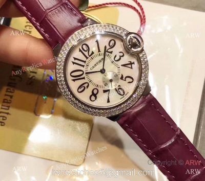 Womens Fake Cartier Watch Ballon Bleu Diamond Bezel 36mm watches