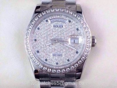 Rolex Day-Date Diamond Face Replica Watches Worldwide Shipping watches
