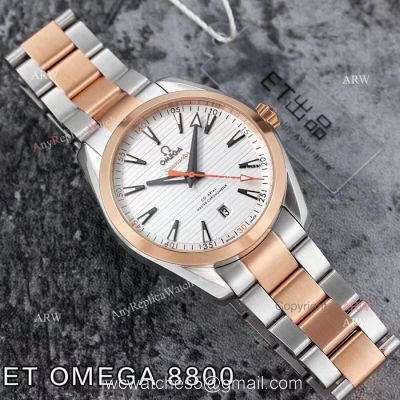 ET V4 Swiss ETA 8800 Omega Seamaster Superluminova 2 Tone Watch watches