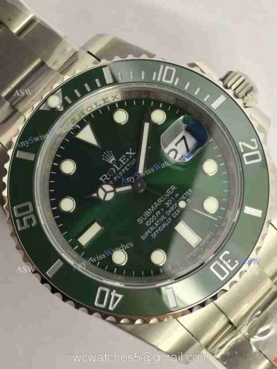 Swiss Replica Rolex Submariner Watch SS Hulk Green Ceramic watch watches