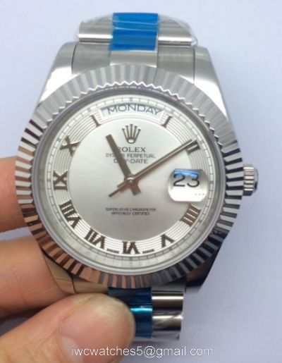 Replica Rolex Presidential DayDate II Silver Dial Watch Large size 41mm watches