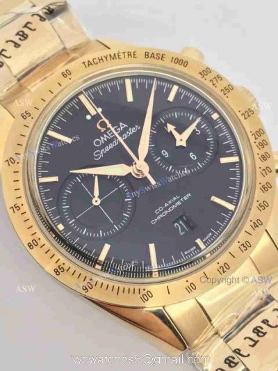 (OM)Copy Swiss Omega Speedmaster Chronograph 9301 Watch All Gold Black watches