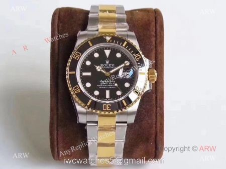 Best 1:1 Replica VR Factory Swiss 2824 Rolex Submariner Black Face Real 18K 2-Tone Yellow Gold Watch 40 mm watches