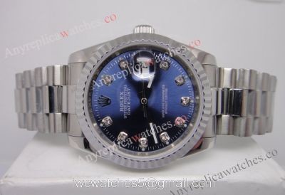 Rolex Datejust Stainless Steel Blue Face daimond Replica Watch watches