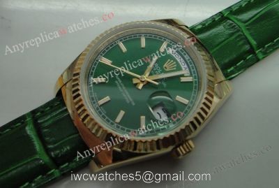 Rose Gold Green Face Rolex Replica Day Date Watch 36mm watches