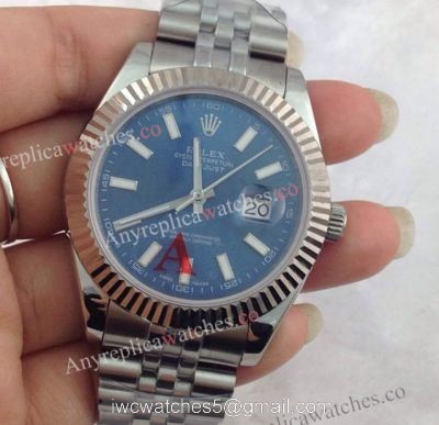 (EW) Clone Swiss ETA3255 Replica Rolex Datejust Ii Blue Face 41mm Jubilee Band Watch watches