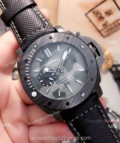 New Replica Panerai Luminor Submersible Men watches Carbotech Case Camouflage Face watches