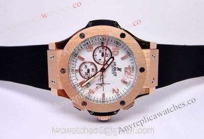 Replica Hublot Big Bang Rose Gold White Face For Lady watches