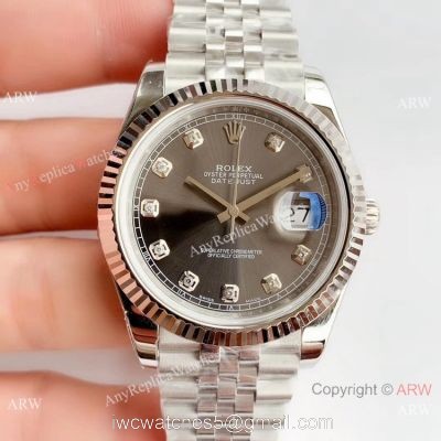 NEW Upgraded Replica Rolex Datejust II 41mm SS Grey Dial w/ Diamond Watch V3 Version watches