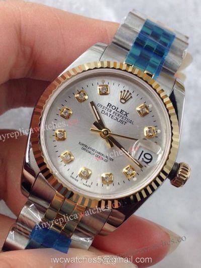 Rolex Datejust Diamond Silver Face 31mm Watch watches