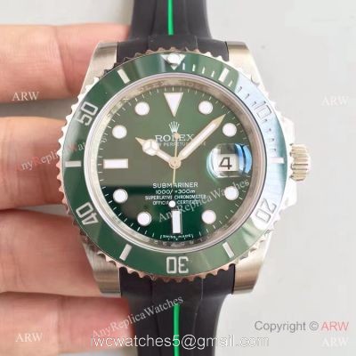 New Upgraded Rolex Submariner Hulk Replica Watch SS Rubber B Strap watches