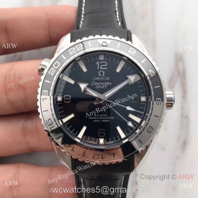 Swiss Copy Omega Seamaster GMT 600m Watch SS New BlackSilver Bezel watches