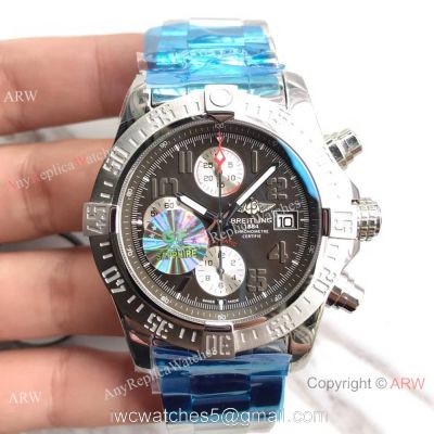 (GF)Swiss Copy Breitling Super Avenger II 7750 Stainless Steel Gray Face Watch 43mm watches