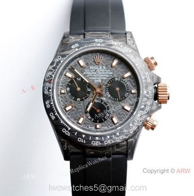 Swiss Grade 1 Replica Rolex Daytona Rubber Band Carbon Fiber Watch watches