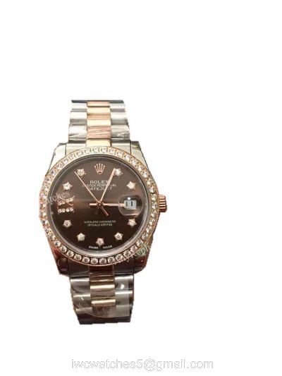 Rolex Datejust 31mm Watch Replica Rolex Diamond Bezel 2-Tone Rose Gold watches