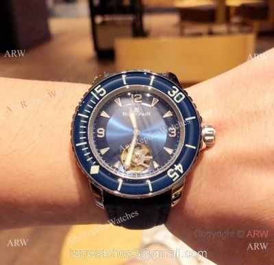 New Copy Blancpain Fifty Fathoms Tourbillon Watch SS Blue Dial SWISS QUALITY watches