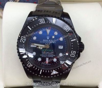 Rolex Deepsea Sea Dweller D-Blue Solid Black watch case 44mm watches