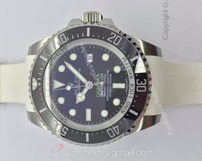 NEW Upgraded Rolex Deepsea 44mm Replica Watch White Rubber Strap watches