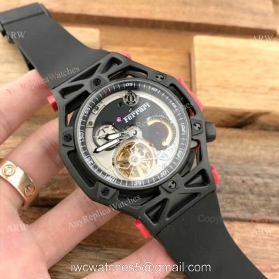 New Copy Hublot Techframe Ferrari Tourbillon watch All Black Case watches