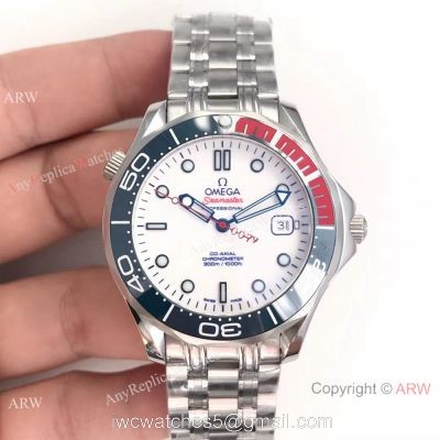 Swiss Grade Commanders 007 James Bond Omega Watch White Face Stainless Steel watches