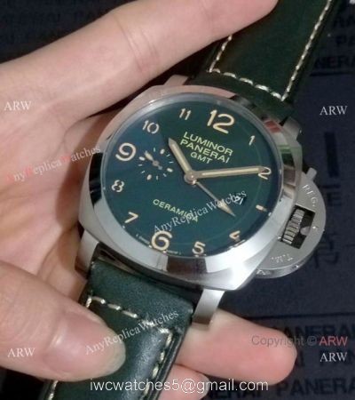 Panerai Luminor GMT Stainless Steel Green Watch Best Replica watches