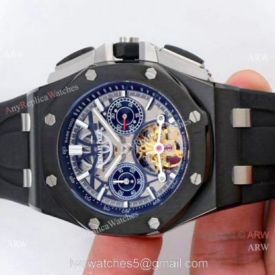 Audemars Piguet Royal Oak offshore Solid Black Watch Fake AP Skeleton watches