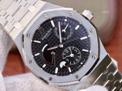 Swiss 2329 Audemars Piguet Royal Oak GMT Stainless Steel Black Dial Watch watches