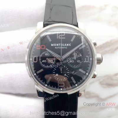 Swiss 7750 Mont Blanc Clone Timewalker Black Face Watch Red 50 on Dial watches