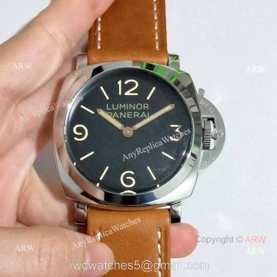 Panerai Luminor PAM 372 Replica Watch SS Brown Leather Strap watches