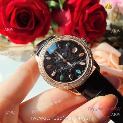 New Replica Omega Ladymatic 36mm Watches Rose Gold Diamond bezel watches