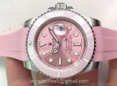 Copy Pink Face Pink Ceramic Bezel Pink Rolex Submariner Watch 40mm watches