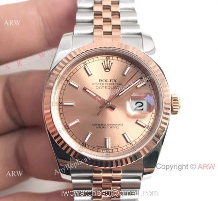 Super Clone 3135 Rolex Datejust Two Tone Rose Gold Jubilee Watch 36mm watches