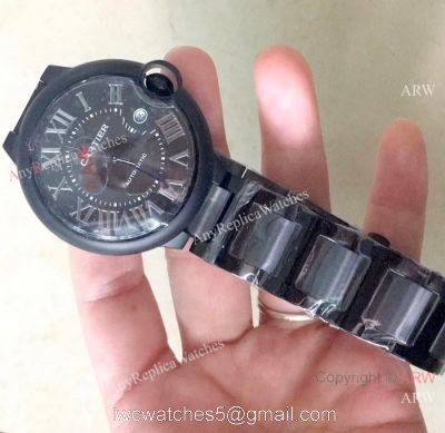 Copy Cartier Ballon Bleu de automatic Watch All Black watches