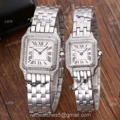 Cartier Panthere Limited Edition Stainless Steel Diamonds Replica Watch watches