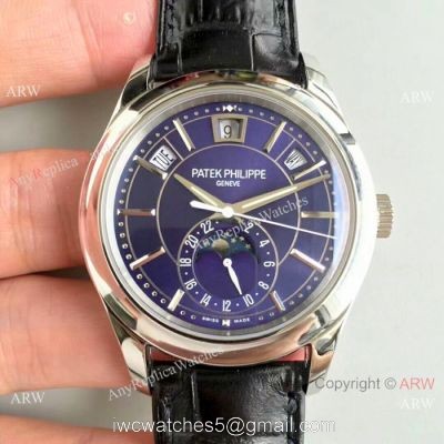 (KM)Replica Patek Philippe Complications Annual Calendar Swiss Watch SS Blue Dial watches