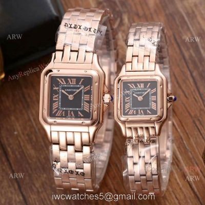 Fake Cartier Panthere Limited Edition Watches All Rose Gold Roman Dial watches