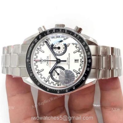 (OM) Swiss Omega Speedmaster Chronomeyer Stainless steel White Dial Watch watches