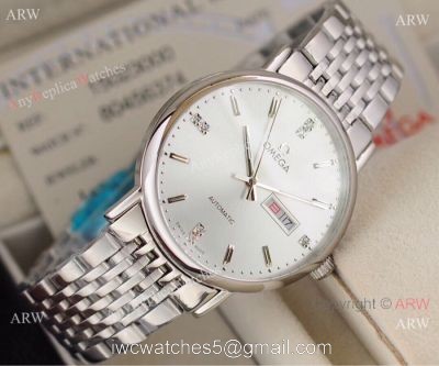 New Replica Omega Day Date Stainless Steel Silver Watch Automatic Movement watches