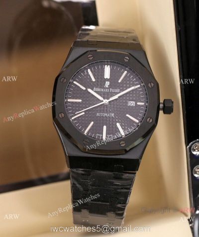 Solid Black Audemars Piguet Royal Oak Replica Watches 46mm watches
