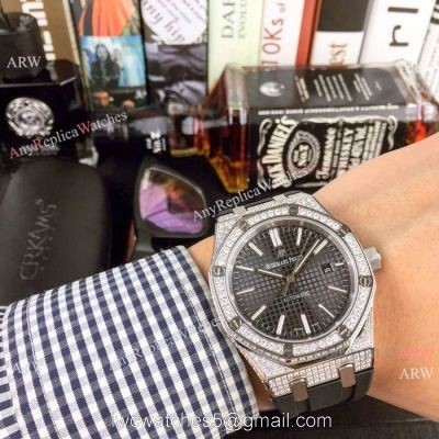 Audemars Piguet Royal Oak Diamond Replica Watches 43mm Black Dial watches