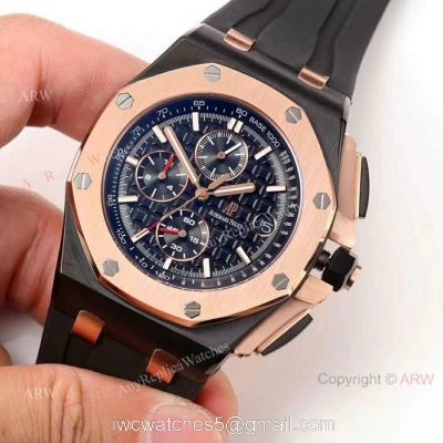 Fake Audemars Piguet Royal Oak Offshore Watch Black Case Rose Gold Bezel watches