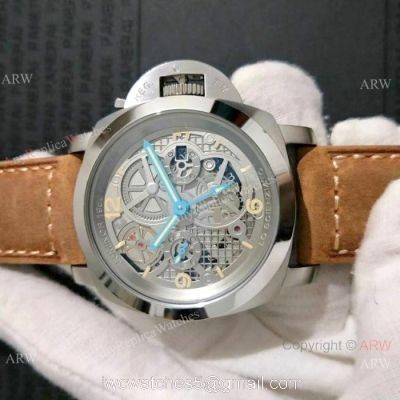 Copy Panerai Luminor GMT SS Brown Leather Strap Watch Pam578 watches