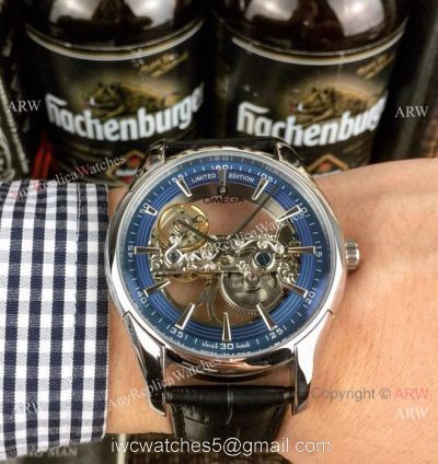 New Style Replica Omega Skeleton Watches Silver Case 42mm watches