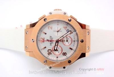 Replica Hublot Big Bang Tutti Frutti Rose Gold White Rubber Strap Watch watches