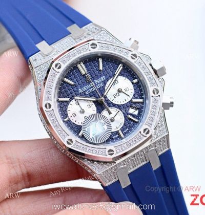 New Copy Audemars Piguet Iced Out Royal Oak Blue Chronograph Watch watches