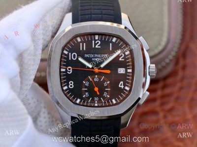 Swiss Replica Patek Philippe 5968A Aquanaut Watch SS Black Chronograph Dial watches